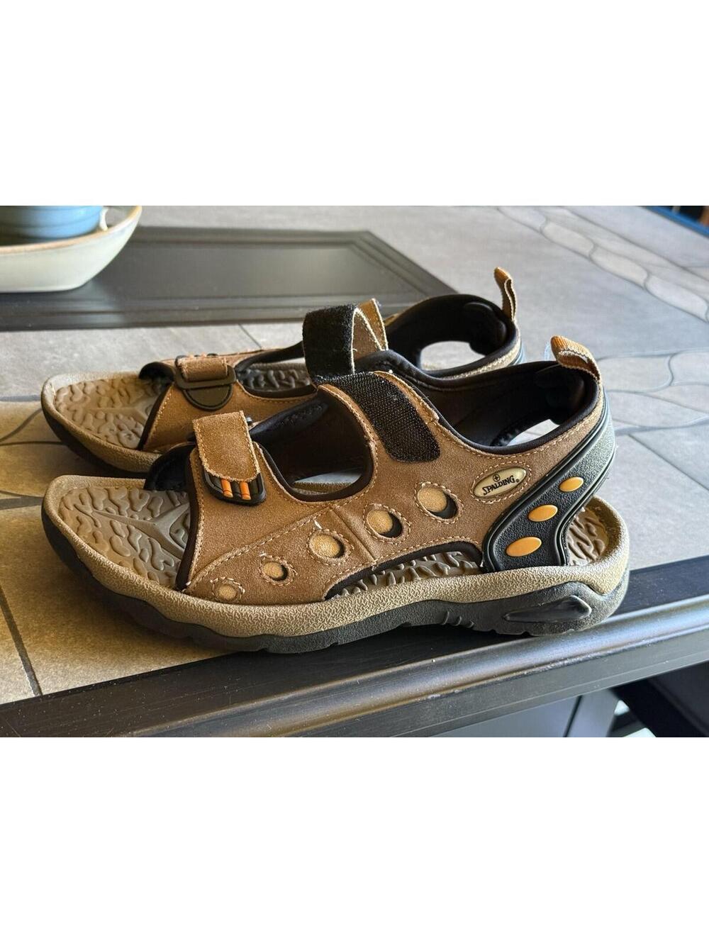 Spalding Mens Brown Tan  Beige Open Toe Sandals Size 10